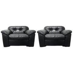 Pair of Italian Leather Chairs by Sormani 3