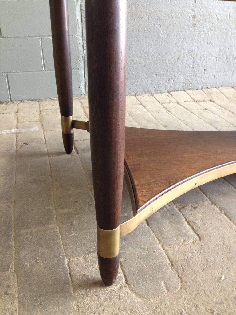 Large Wenge Wood Dining or Conference Table with Bronze Trim 4