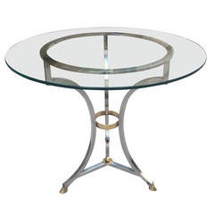 Chrome and Brass Table in the Style of Maison Jansen 9