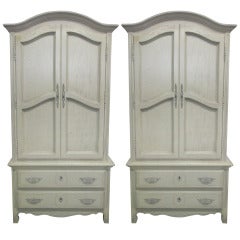 Pair of French Style Painted Vitrines or Cabinets 6