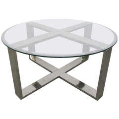 Chrome X Base Round Coffee Table