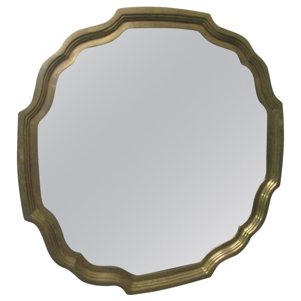 Brass Scalloped Edge Mirror