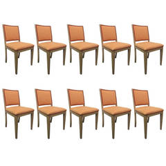 Ten Cerused Oak Dining Chairs