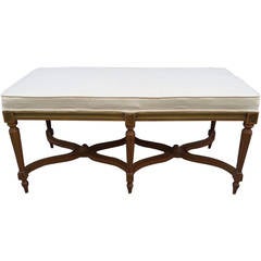 Louis XIV Style Painted Bench 5
