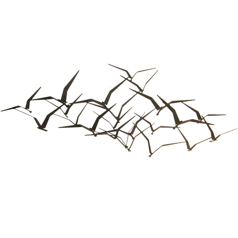 Curtis Jere Flock of Birds Wall Sculpture