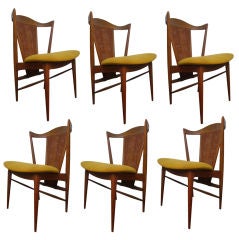 Set of 6 Caned Back Dining Chairs