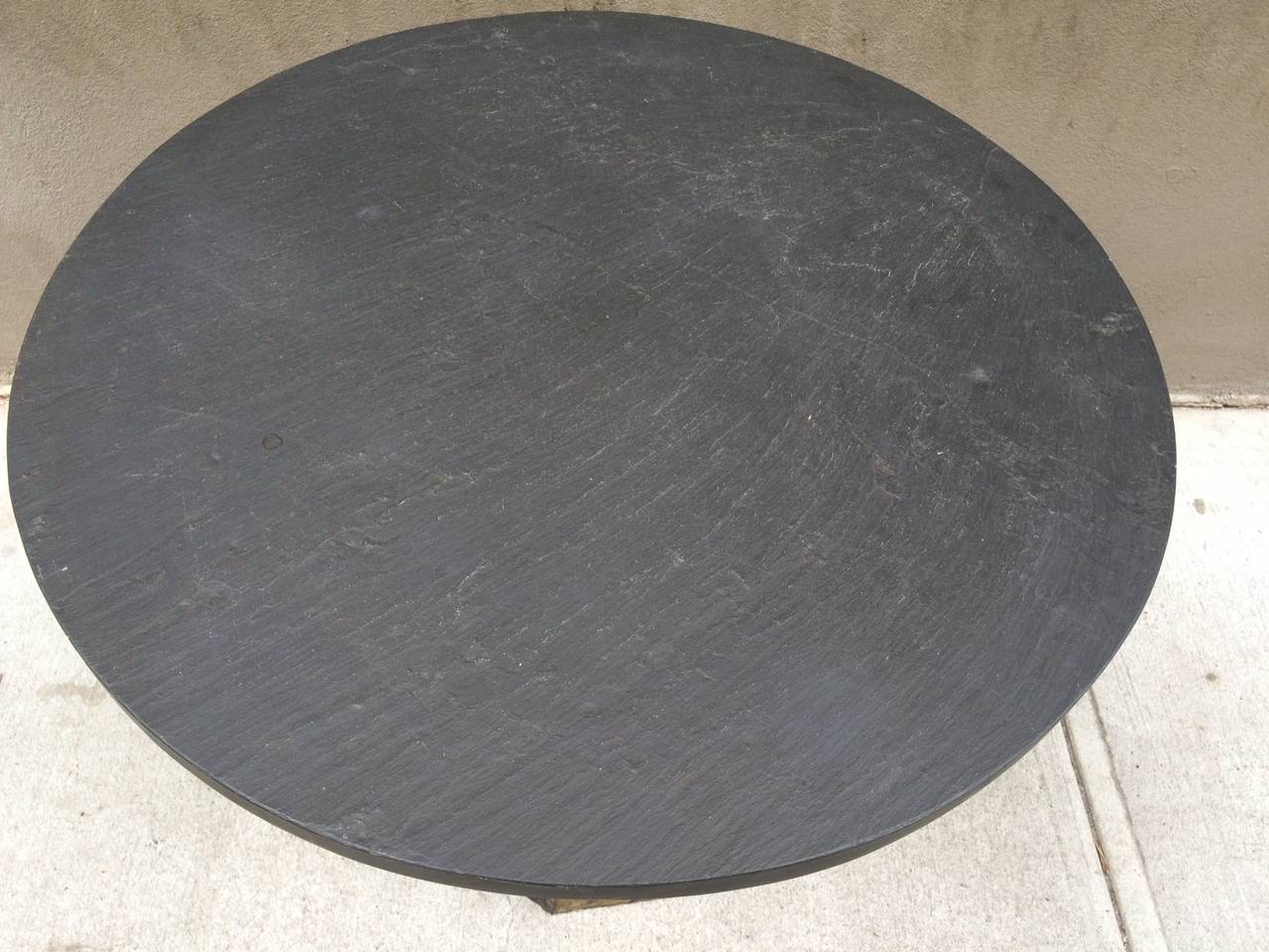 Round Slate-Top Table by Paul Evans For Sale at 1stdibs