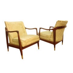 Pair of Sculpted Walnut Chairs