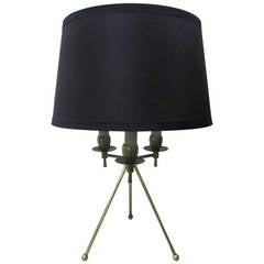 Italian, Brass Tripod Lamp
