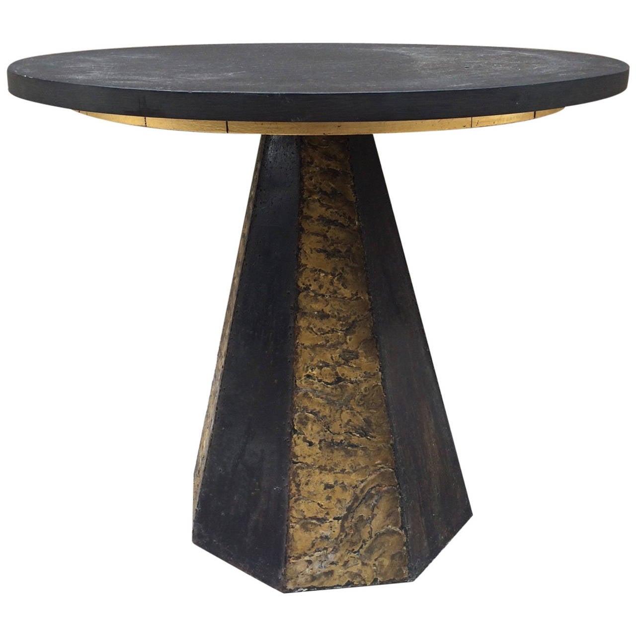 Round SlateTop Table by Paul Evans For Sale at 1stdibs