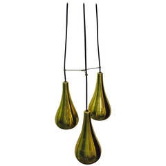 Three-Pendant Light Fixture in the Manner of Paavo Tynell 2