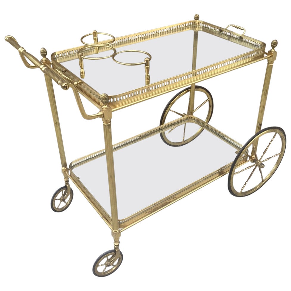 Brass Italian Bar Cart For Sale at 1stdibs