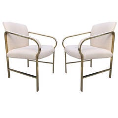 Pair of Decorative Sculptural Brass Finish Side Chairs 3