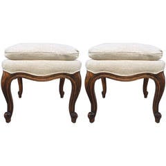 Pair of Walnut French Napoleon III Style Stools 8