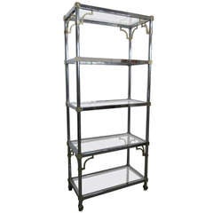 Maison Jansen style Brass & Chrome Etagere 7