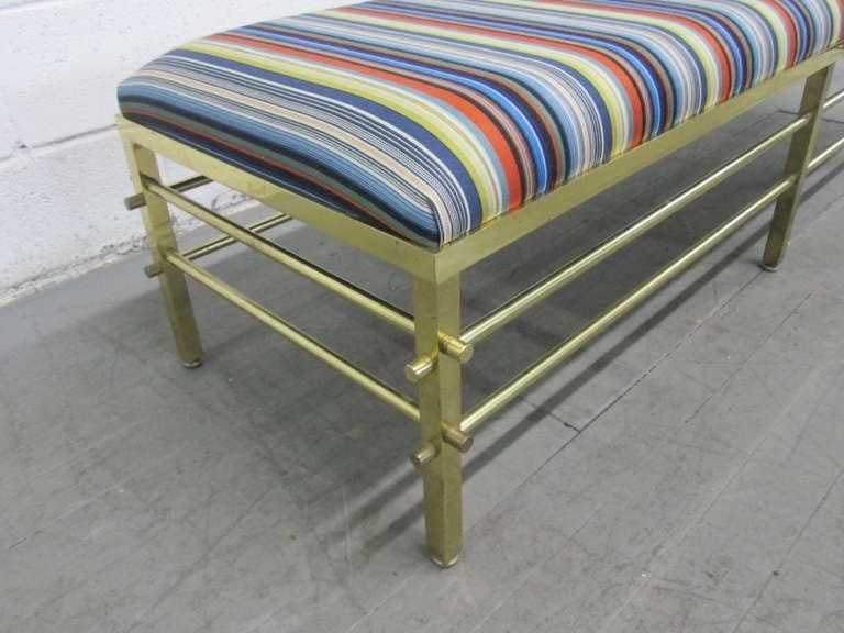 American Solid Brass Bench with Maharam Fabric