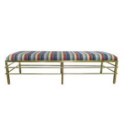 Solid Brass Bench with Maharam Fabric