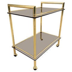 Italian Brass with Smoked Glass Bar Cart 1