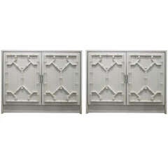 Pair of Grosfeld House Style Faux Bamboo Cabinets