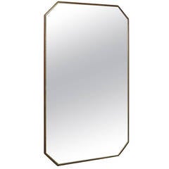 Walnut & Brass Oversized Mirror by Directional