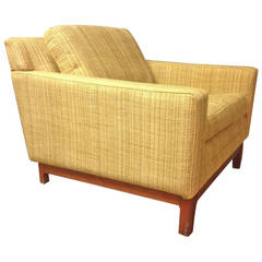 Jens Risom Lounge Chair with Solid Walnut Base 5