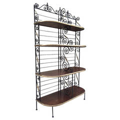 Large Antique French Iron and Brass Bakers Rack 7