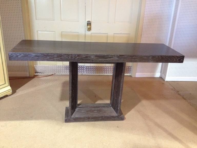 Cerused Oak Console Table In Good Condition In New York, NY