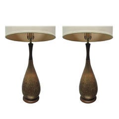 Pair of Mid-Century Modern Painted Glass Lamps 9