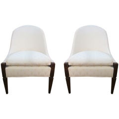 Pair of Elegant Spoon-back Side Chairs