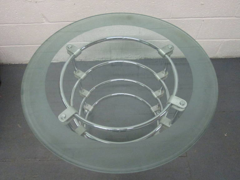 20th Century Jay Spectre Chrome and Glass Table