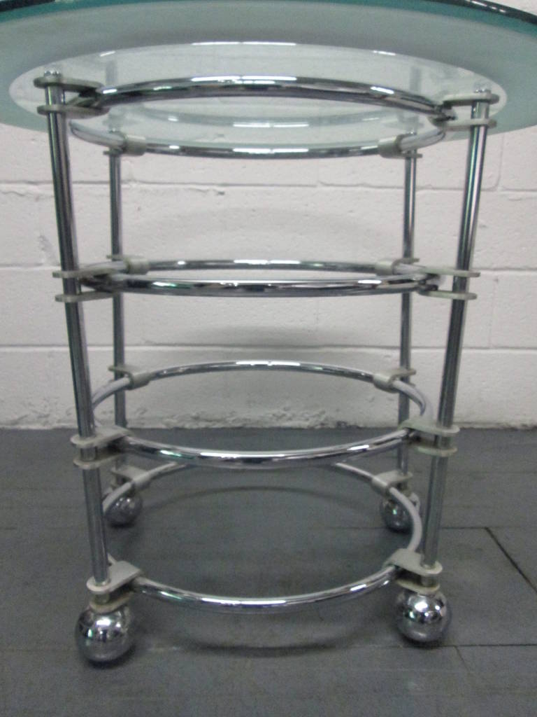 American Jay Spectre Chrome and Glass Table