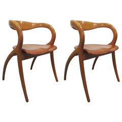 Pair of Italian Sculptural Chairs by A. Sibau