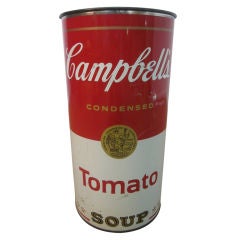 Vintage Campbell Tomato Soup Trash Can / Umbrella Stand Andy Warhol Attr