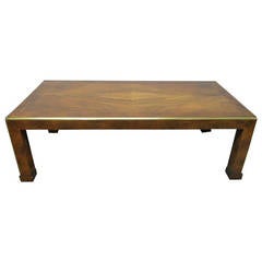 Baker Walnut and Brass Coffee Table 3