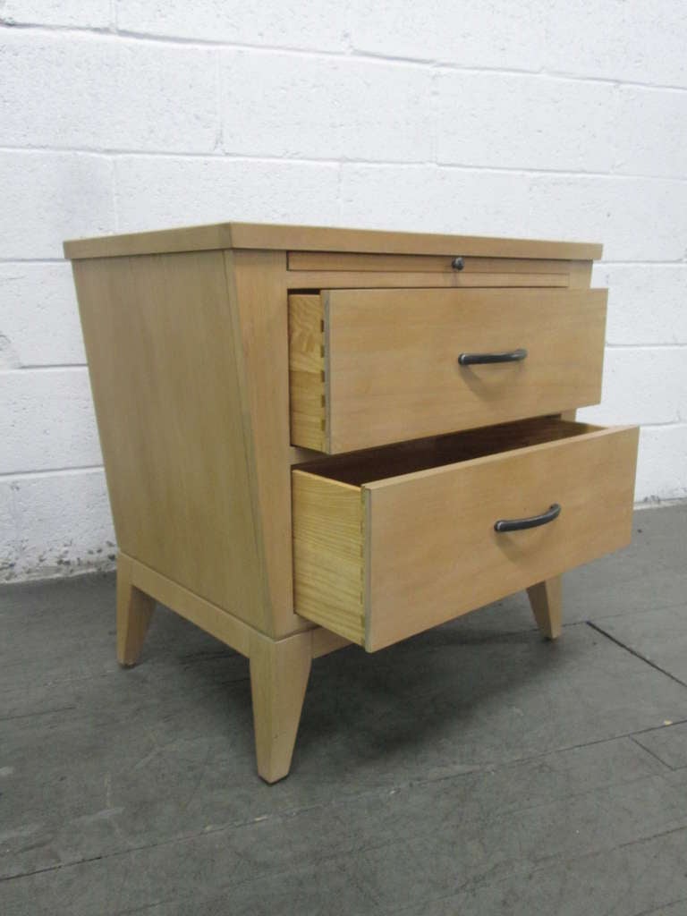 Pair Decorative Two Drawer Nightstands In Excellent Condition In New York, NY