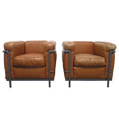 Pair of LC2 Le Corbusier Chairs for Cassina
