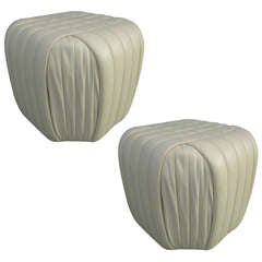 Pair of 1960s Vintage Poufs Ottomans