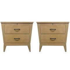 Retro Pair Decorative Two Drawer Nightstands