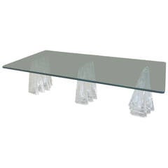 Large Lucite Coffee Table Attributed to Charles Hollis Jones 4
