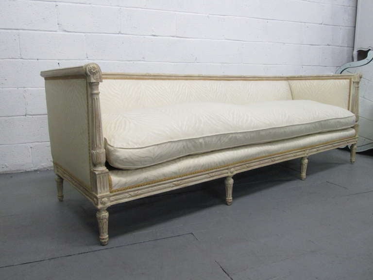 Wood French Louis XIV Style Sofa