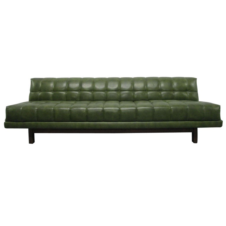 Mid Century Modern Tufted Armless Sofa Attributed to Harvey Probber at