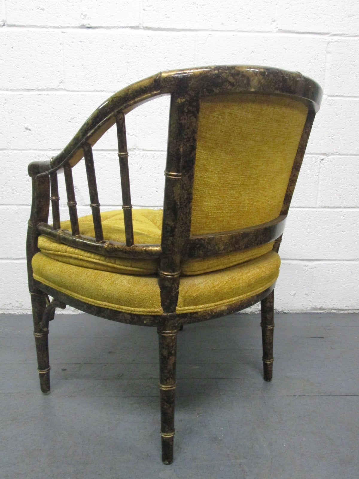 Mid-20th Century Pair of Faux Bamboo Tortoise Finish Chairs