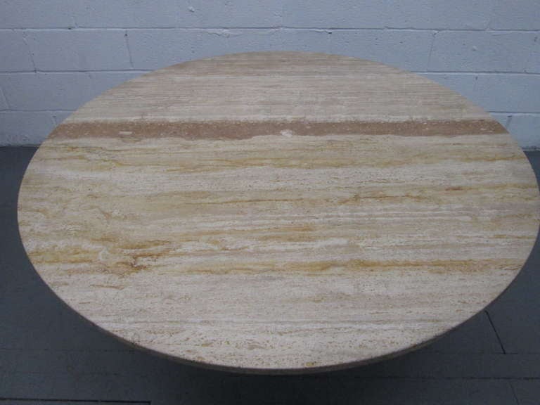 Late 20th Century Italian Travertine Dining Room Table