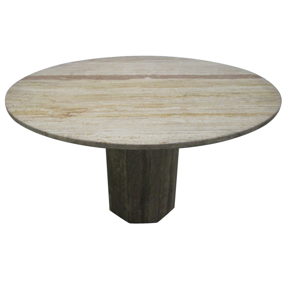 Italian Travertine Dining Room Table