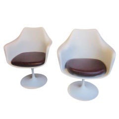 Pair Eero Saarinen For Knoll Tulip Arm Chairs