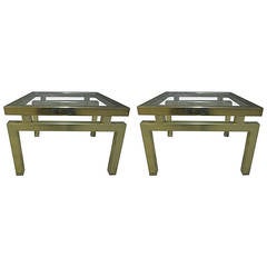 Pair of Brass End Tables in the Manner of Guy Lefevre 12