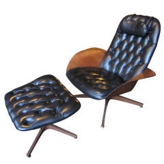 Vintage George Mulhauser Lounge Chair & Ottoman for Plycraft