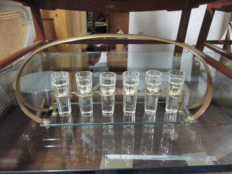 Bronze Baccarat Shot Glass Caddy In Good Condition In New York, NY