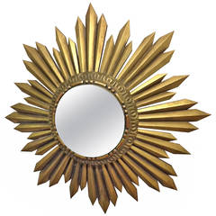 Gold Gilt Wood Framed Sunburst Mirror 5