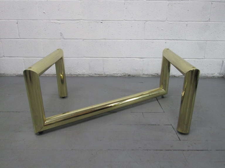 Tubular Brass Coffee Table in the Manner of Karl Springer In Good Condition In New York, NY